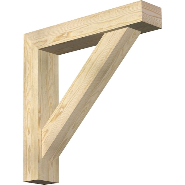 Ekena Millwork Traditional Block Rough Sawn Bracket w/ Offset Brace, Douglas Fir, 6"W x 30"D x 30"H BKT0604X30X30TRA05RDF - main